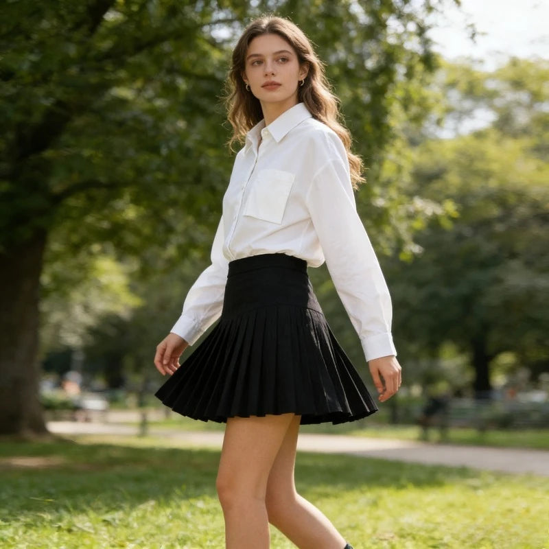 E-BAIHUI Women's White Shirt Solid Color Famale Shirts Spring Versatile Ladies Blouses